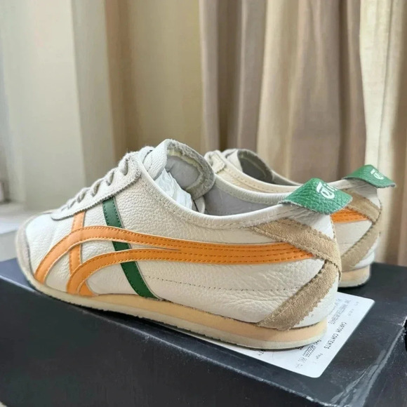 New Onitsuka Tiger Mexico 66 ASICS in Cream Citrus Yellow Green Womens 8.5 - Picture 9 of 10